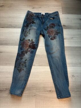 William Rast Perfect Skinny Floral Jeans Size 32 Stretch Denim